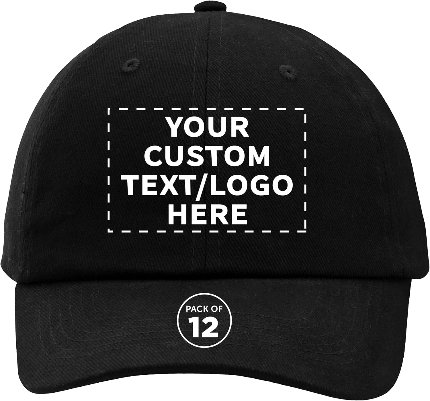 DISCOUNT PROMOS Custom 6 Panel Brushed Cotton Unconstructed Caps Set of 6/12/24 - Personalized Embroidered Design