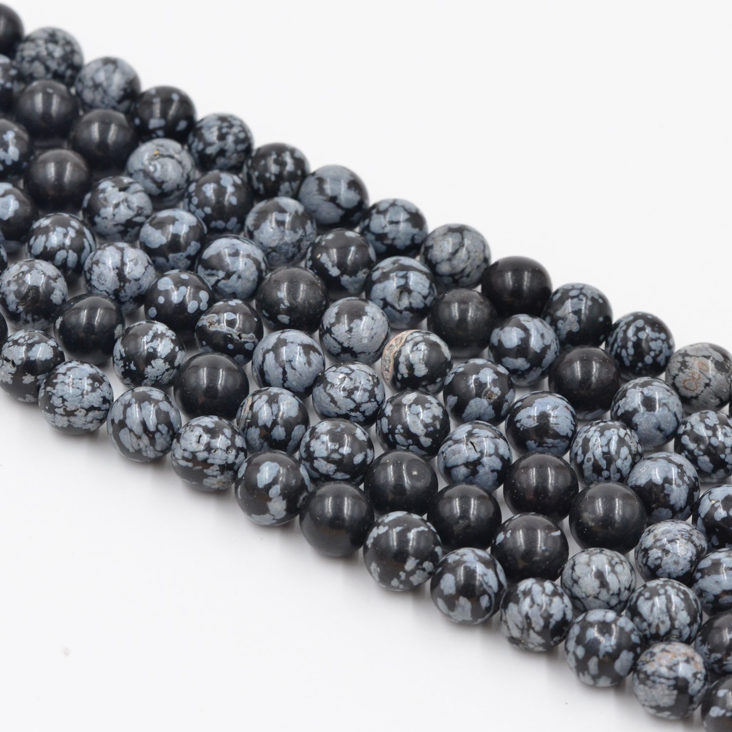 Asingeloo Natural Snowflake Gemstone 12mm Round Loose Beads 1 Strand for Bracelet Necklace Earrings Jewelry Making Crafts Design Healing โ image 1