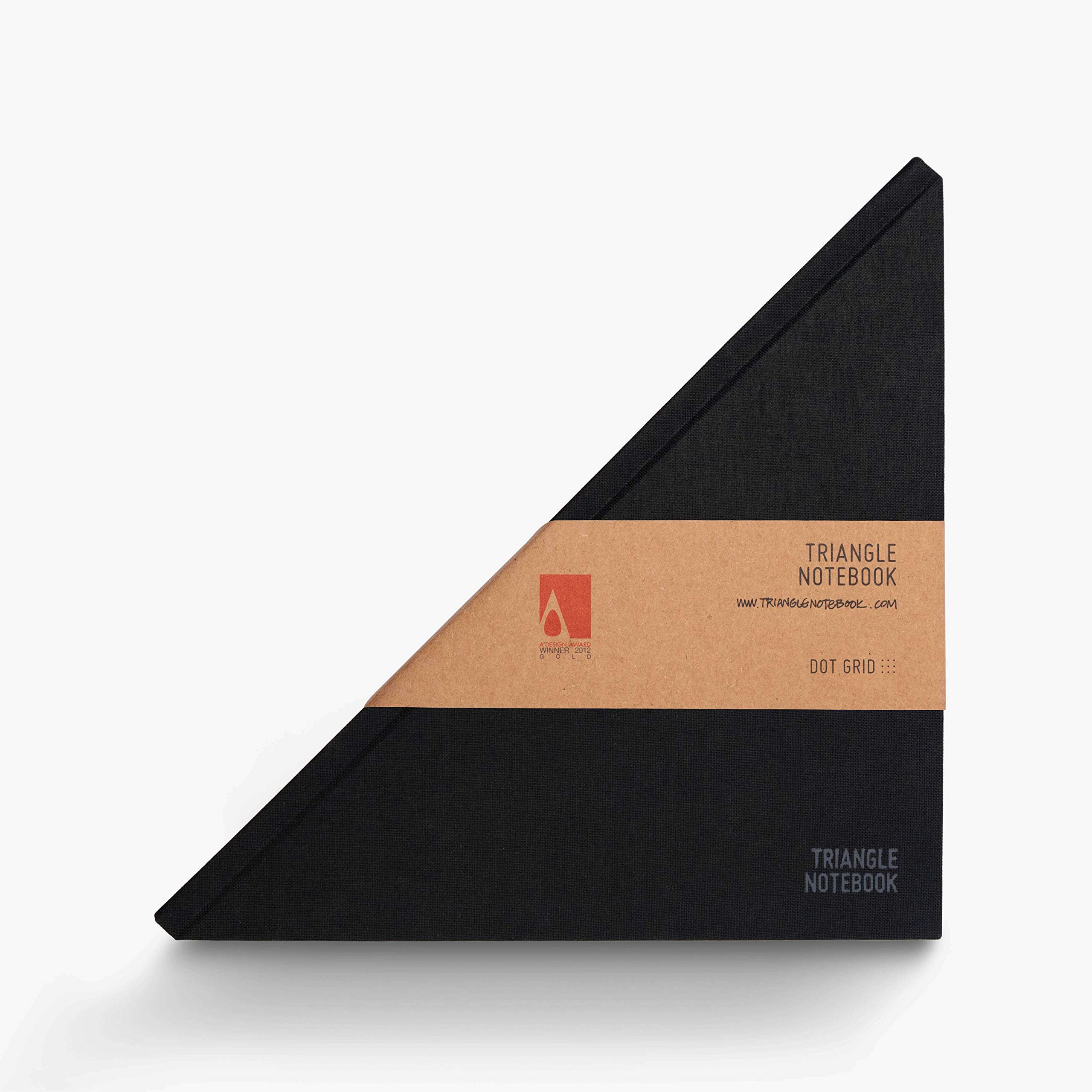 Taccuino triangolare, design unico, con copertina rigida in tessuto, quaderno triangolare, colore nero