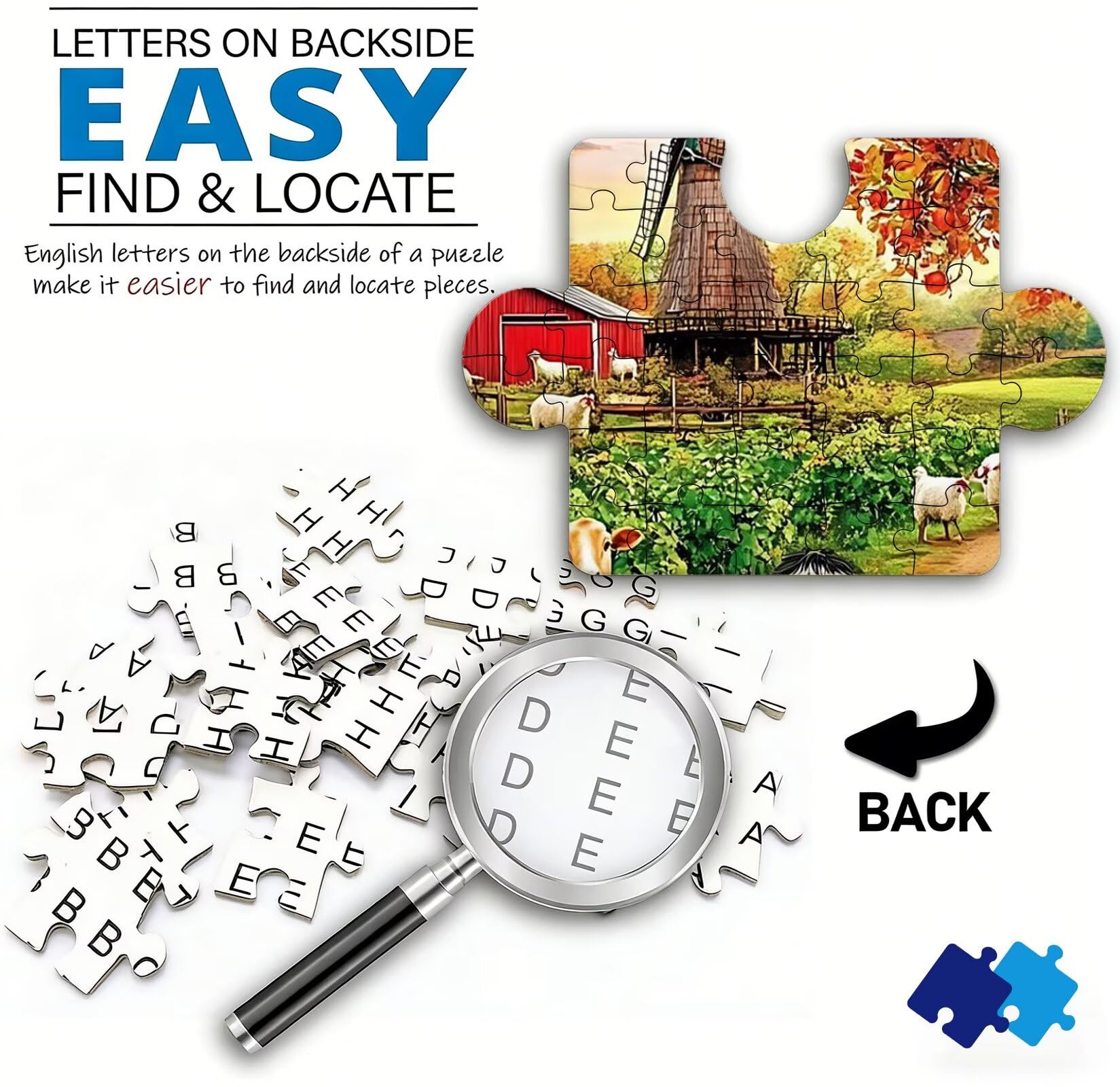Puzzle 2000 Teile, Holzpuzzle Erwachsene - Impossible Puzzle 99.5 x 70.5 cm niffliges Denkspiel & Denksport für Frauen & Männer, Familienspiel, Home Dekor, Geschenk für Frauen Bauernhof Tier w0-664