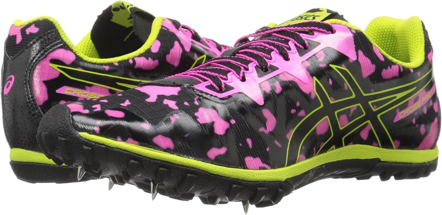 ASICS Women's Cross Freak 2 Cross Country Shoes 10 Hot Pink/Black/Neon Lime