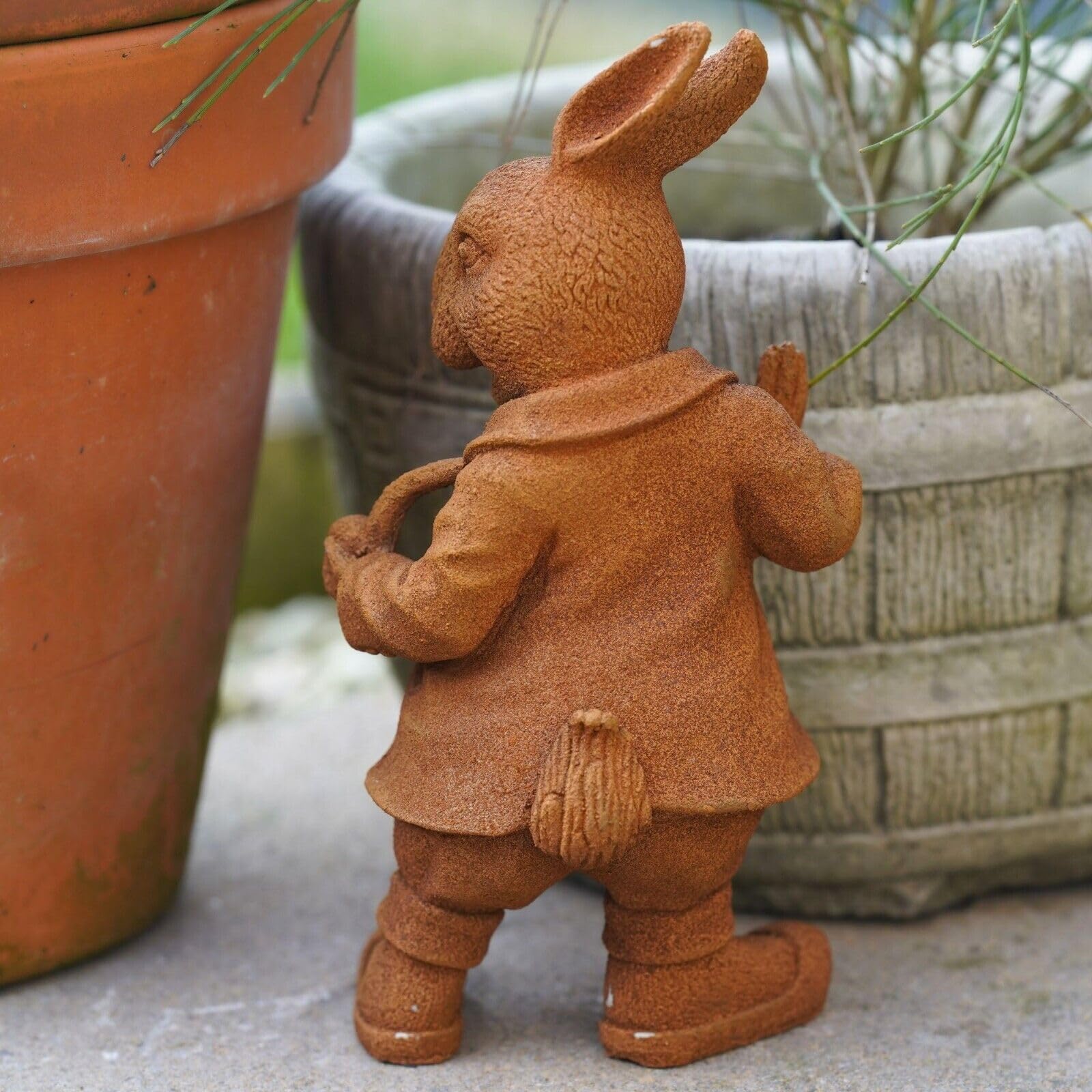 Estatua de jardín de hierro fundido de Peter Rabbit | Sauces de viento para exteriores
