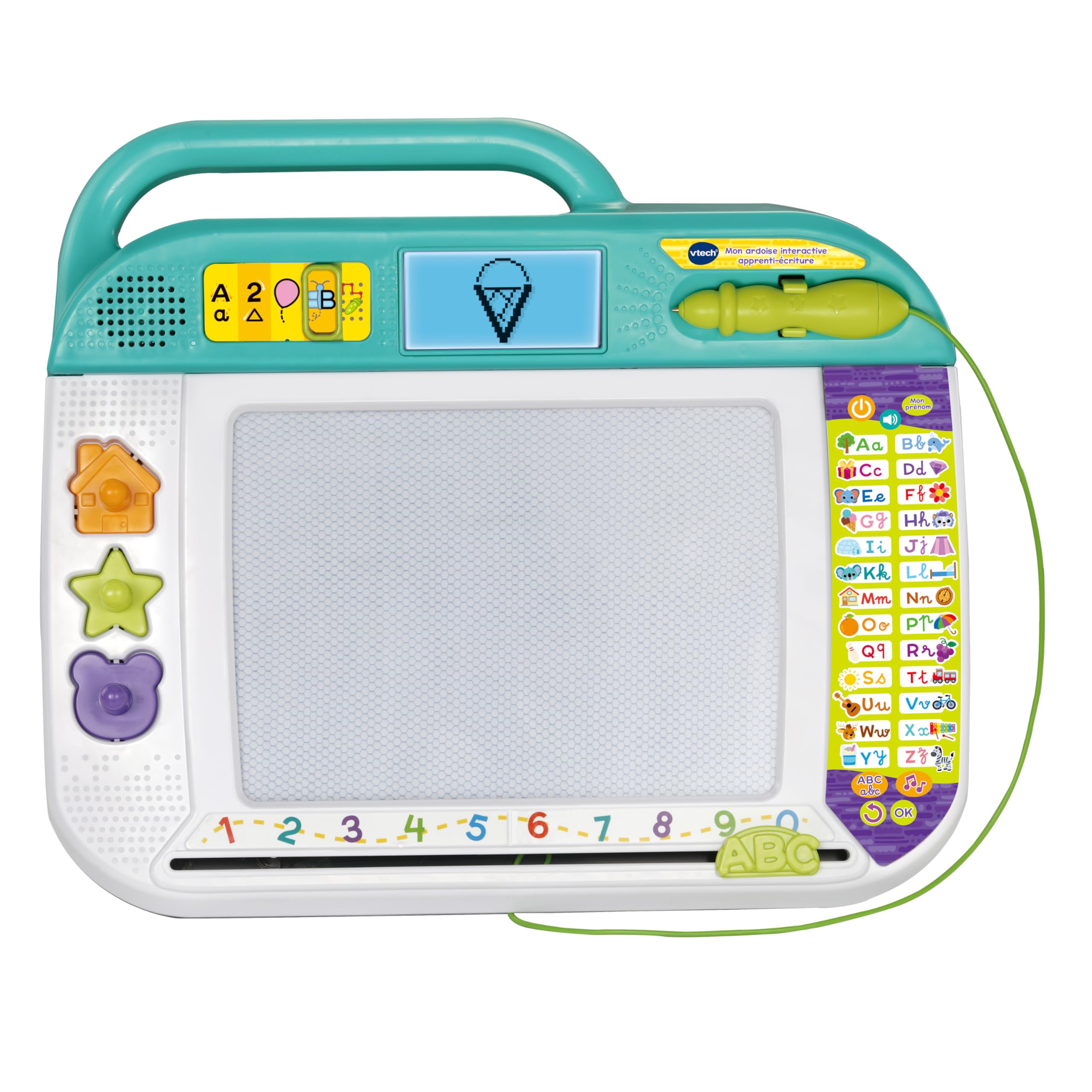 VTech - Mon Ardoise Interactive Apprenti-Écriture - Tablette Dessin Enfant - Ardoise Magique avec Stylet, Pochoirs et Tampons - Jouet Éducatif - Cadeau Enfant Dès 3 Ans - Contenu en Français