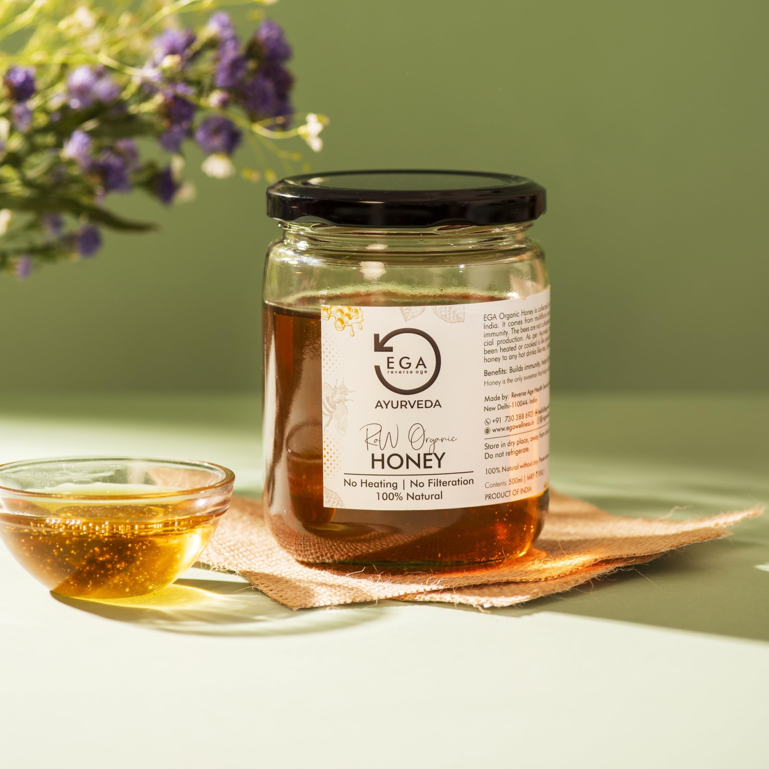 Ega Wellness Wild Forest Himalayan Honey, Pure, 100% Natural and Ayurvedic, Rich in Vitamins and Minerals, Helps in Curing Cough & Cold Natural Anti-oxidant (500ml)-image-23