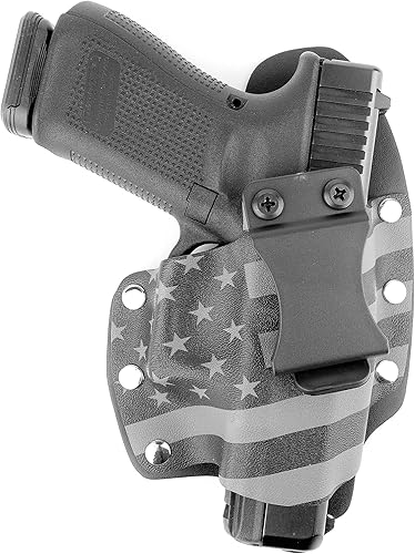 Fundas de transporte ocultas híbridas IWB de color gris plomizo para más de 200 pistolas diferentes. Versiones izquierda y derecha disponibles.