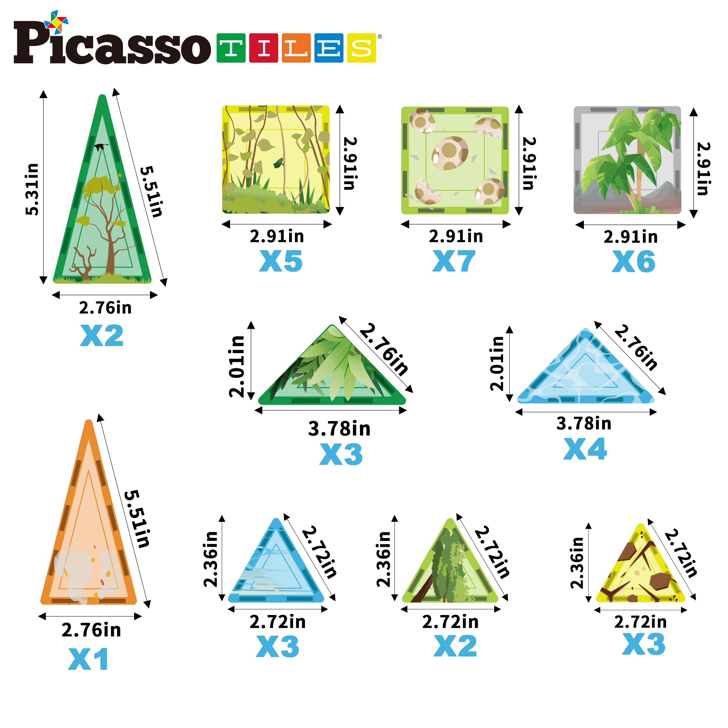 Amazon.com: PicassoTiles Magnet Tiles Set Magnetic Building Blocks