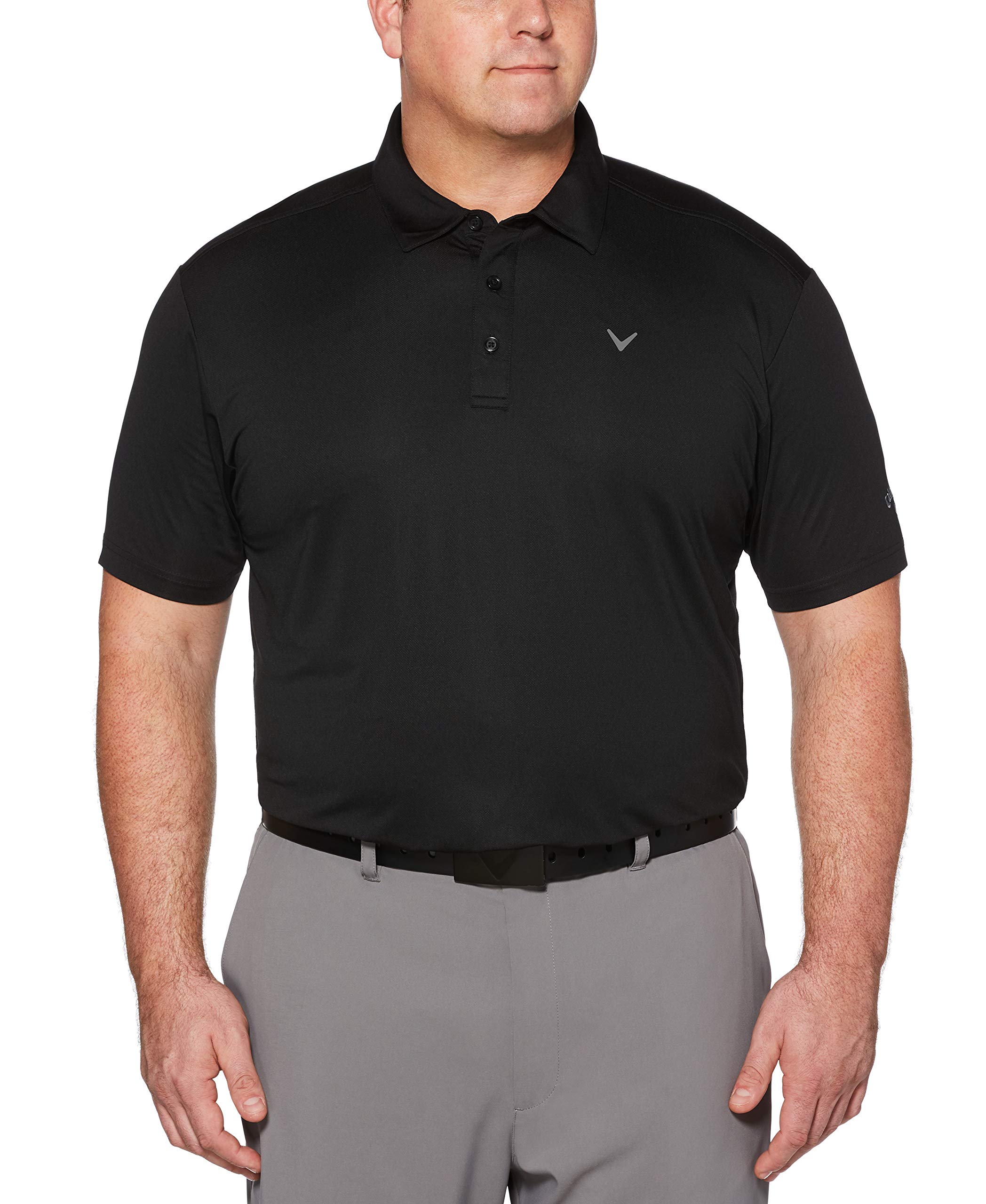 Callaway Men's Solid Micro Hex Performance Golf Polo Shirt with UPF 50  Protection (Size Small-3x Big Tall)