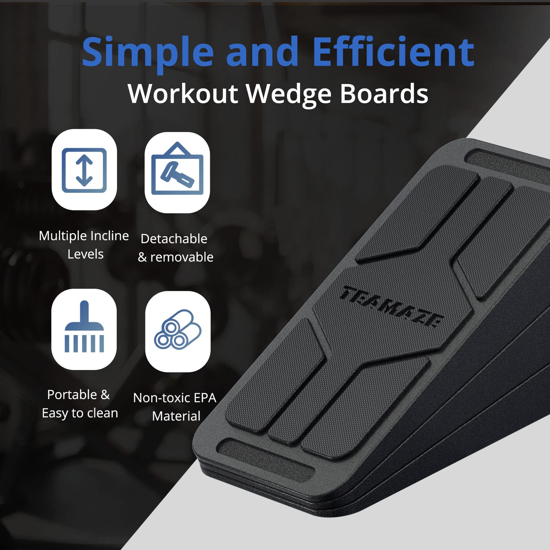 BOOSTEADY Wadendehner im 6er Set, verstellbare Winkel Wadenstretcher Slant Board für Wadendehnung rutschfester Gummi Squat Wedge Slant Board für Physiotherapie, Heimübungen, Kniebeugen, Wadendehnung