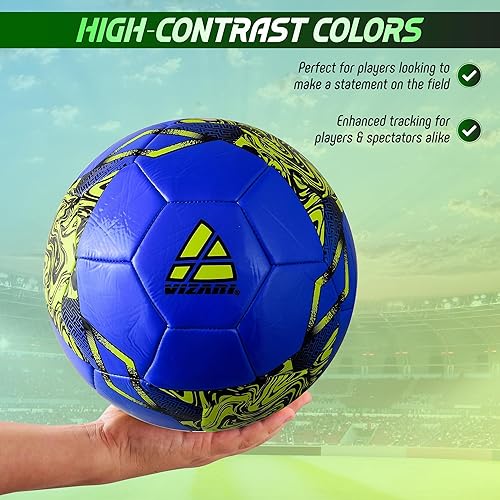 Miniatura 4 de Vizari Toledo - Balón de fútbol para entrenamiento al aire libre y juego divertido, pelota de fútbol de dos tonos en tamaños 3, 4 y 5 para todos los
