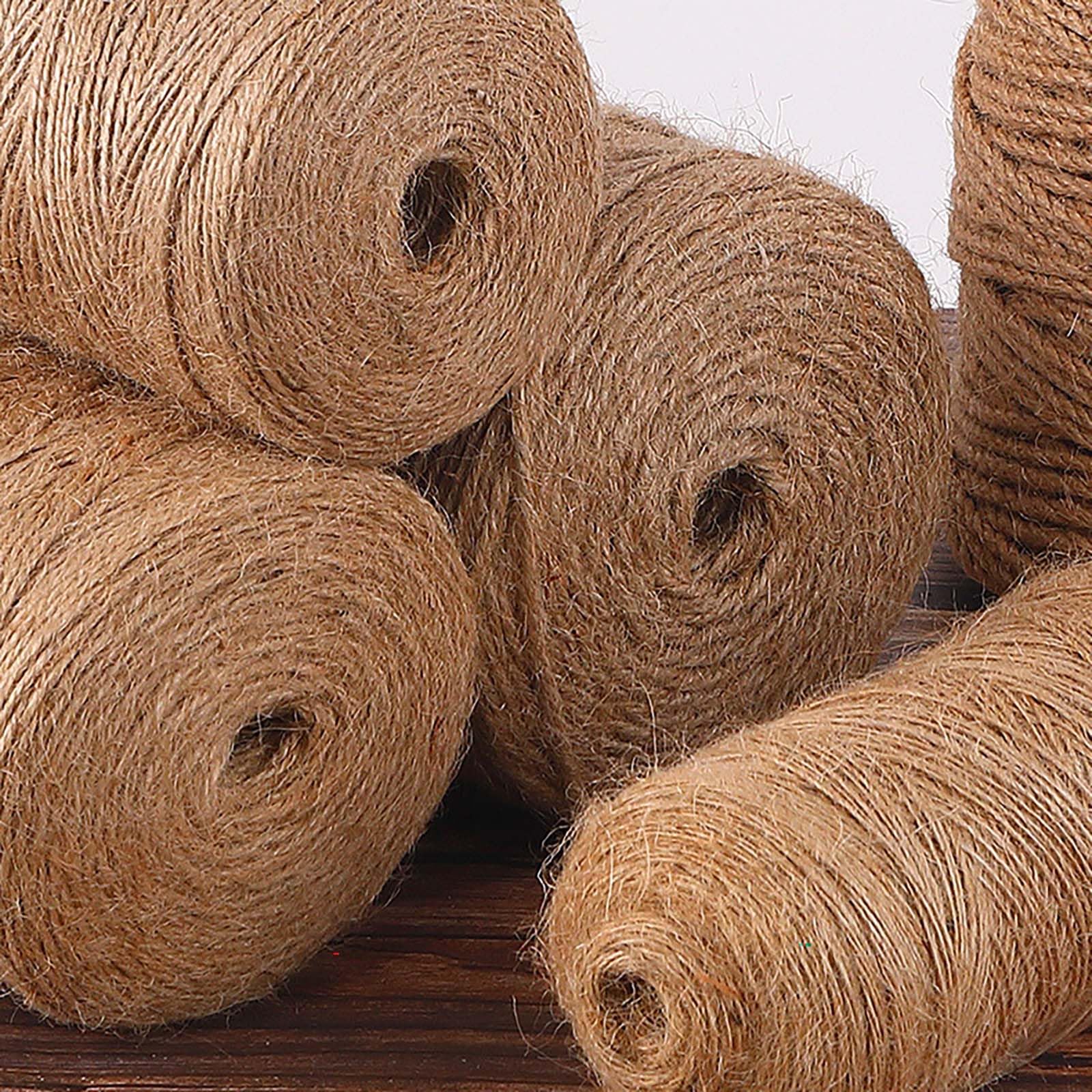 Ekstra mocna lina ogrodowa z juty 2 mm - 3 pasma, do majsterkowania, projektów artystycznych, ogrodnictwa (roślin) - wszechstronny do majsterkowania i pakowania materiałów Resi(rozmiar: 600 M, kolor