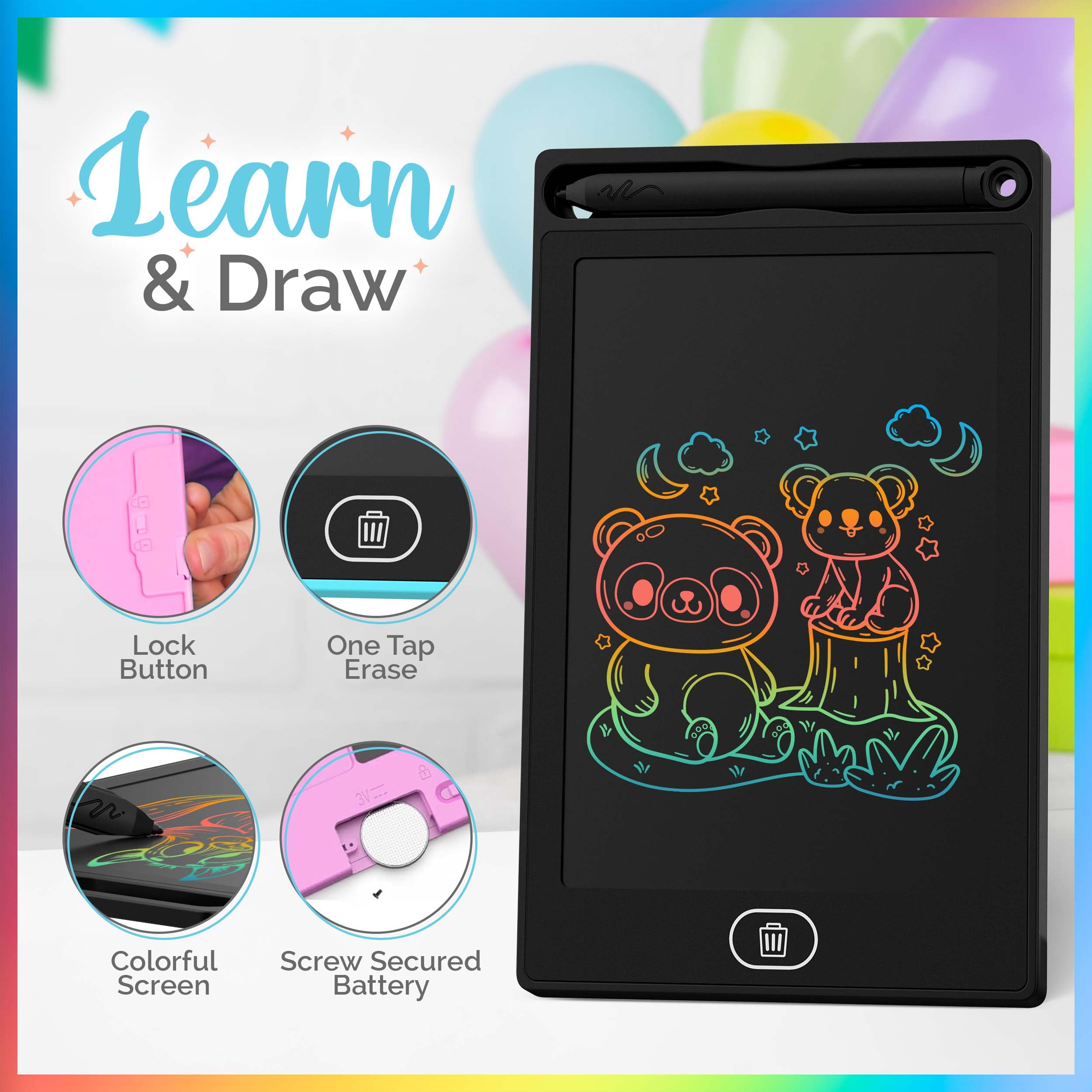 6-Pack LCD Writing Tablet for Kids - Writing Tablets, 6.5" Doodle Board, One-Click Erasure, Easy to Use Drawing Board - LCD Tablet Writing Board Gifts, Kids Drawing Pad Toys — view 6