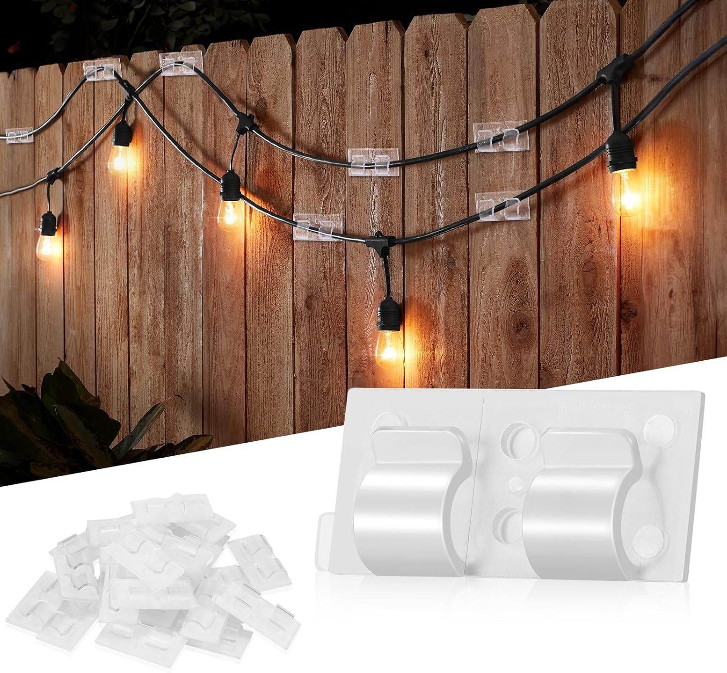 30 Pack Hooks for Outdoor String Lights; Outdoor Light