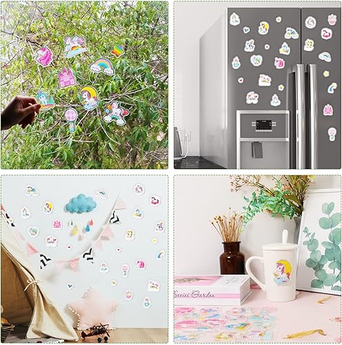 Miniatura 103 de 20 calcomanías de gel gruesas de arcoíris para aula, calcomanías de gel realistas para ventanas para niños pequeños y adultos, hogar, avión