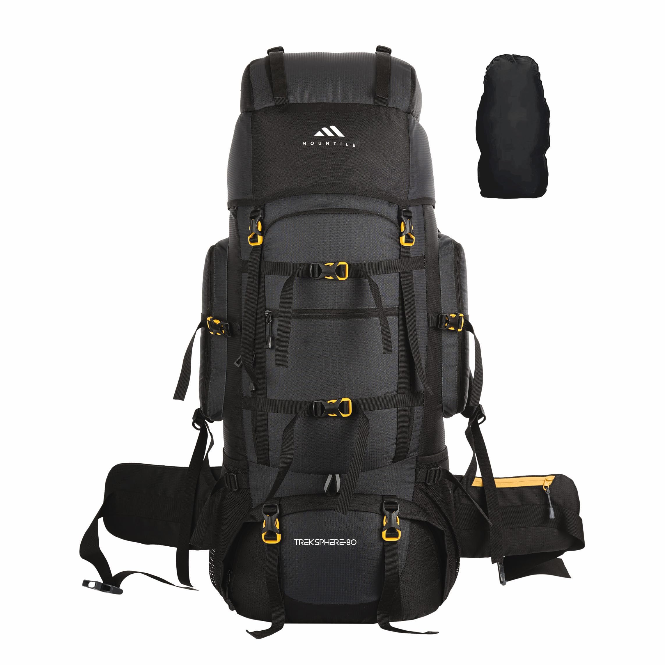 MOUNTILE TREKSPHERE 80L Travel Backpack with Water Proof Rain Cover - Camping Hiking Rucksack Trekking Bag - MTX01-picture-11