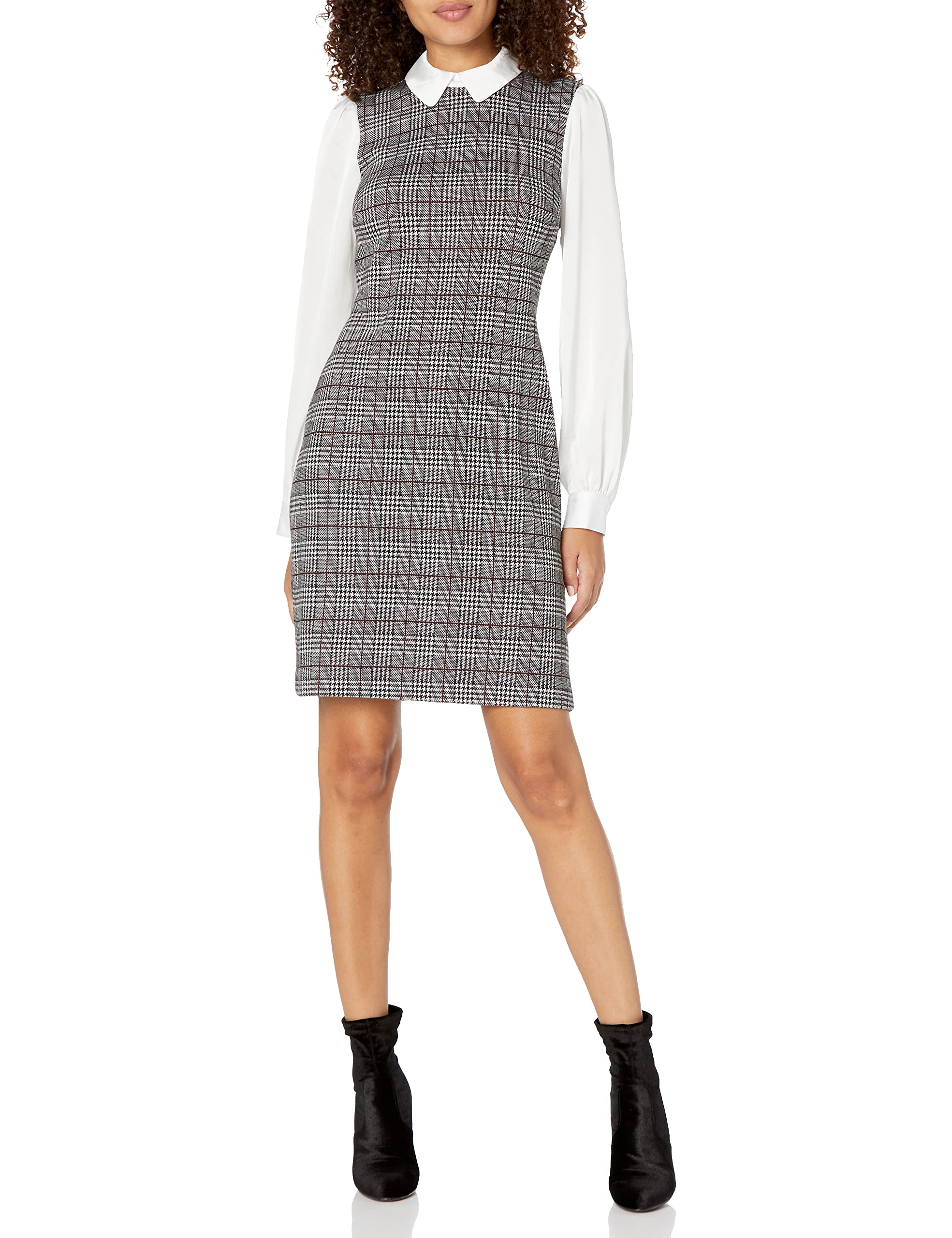 Tommy Hilfiger Women's Peter Pan Collar a Line Dress, Black Multi, 6 Petite  : Amazon.ca: Clothing, Shoes & Accessories