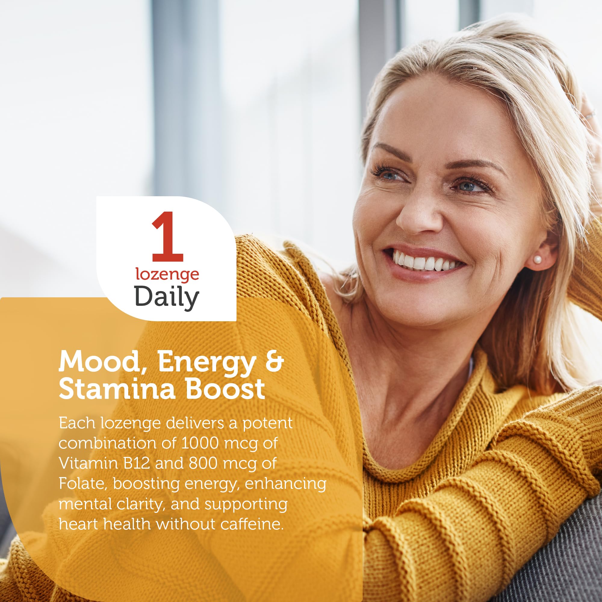 Zahler Energizer - Folate and B12 Supplement - Fast Dissolving Cherry Flavor Lozenges Dual Methylated & Folate with 1360 mcg Folic Acid + 1000 mcg Methyl Vitamin B12 (90 Count) — Amazon image 4