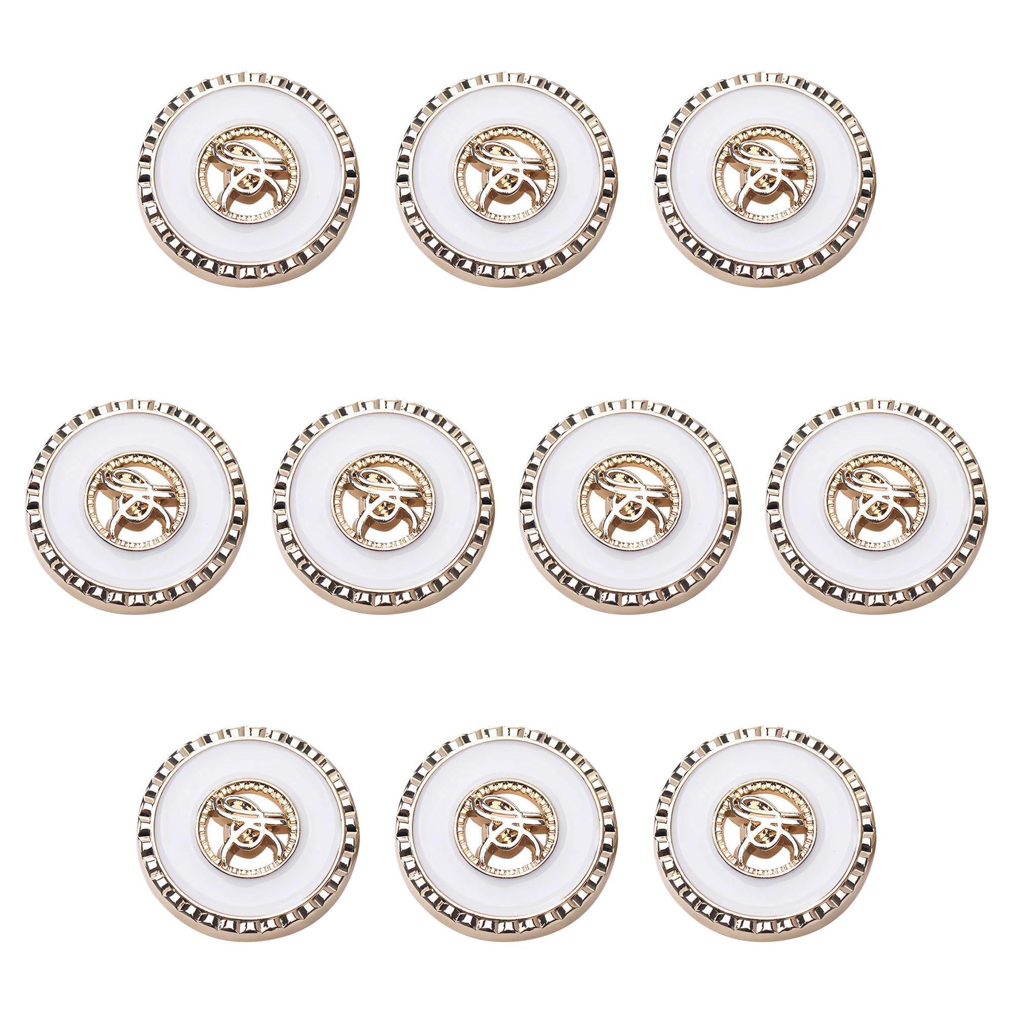 ftiemlovde 10 Gold White Coat Buttons for Blazer(N10W 23mm)