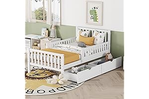 Merax Twin Size Platform Bed with Guard Rails for Unparalleled Safety and Ample Storage