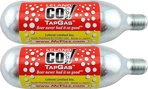 Paquete de 2 cartuchos de CO2 desechables roscados de 58 pulgadas de 2.61 oz (grado alimenticio)