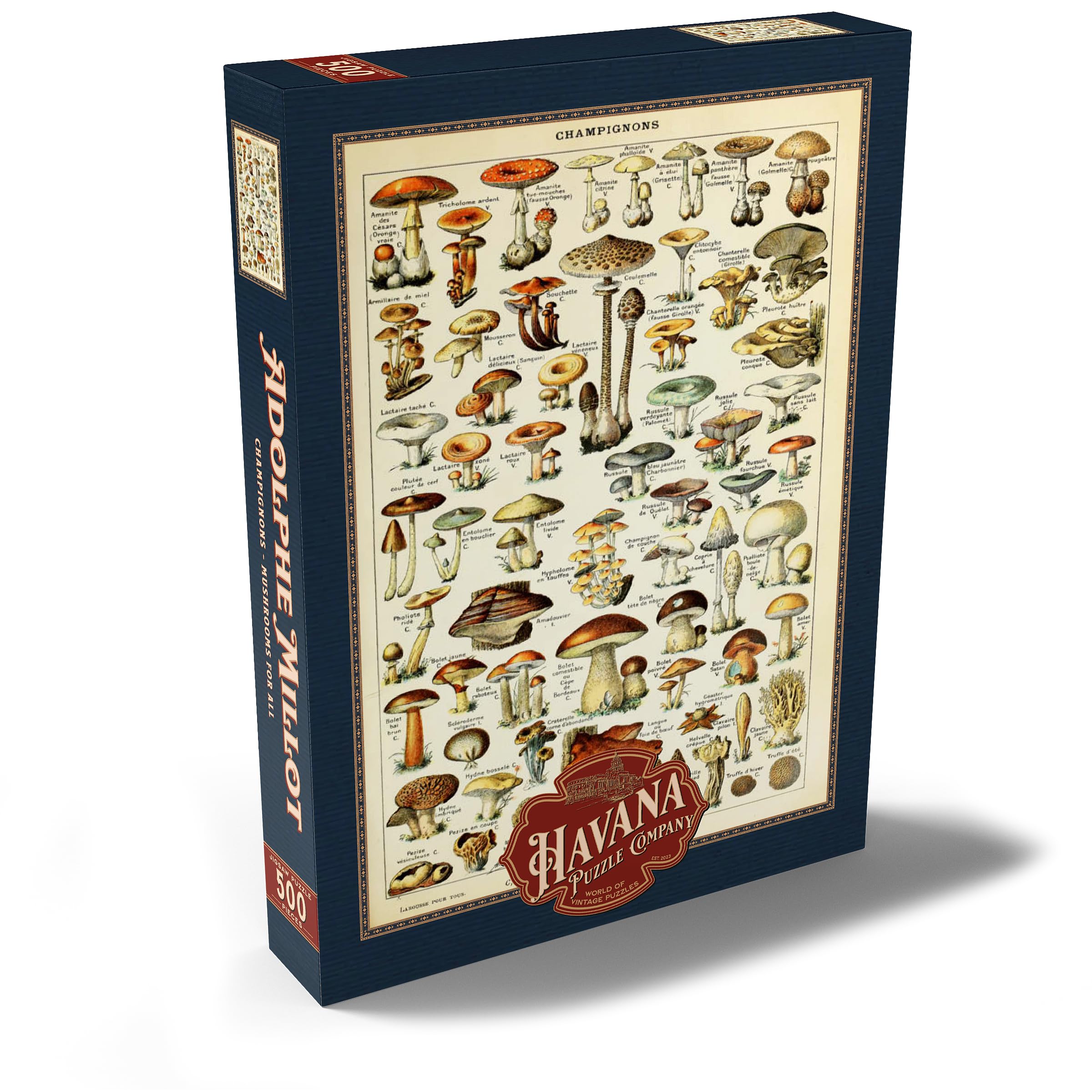 Champignons, Mushrooms for All Vintage Art Poster, Adolphe Millot, Premium 500 pieces Puzzle - Image 2
