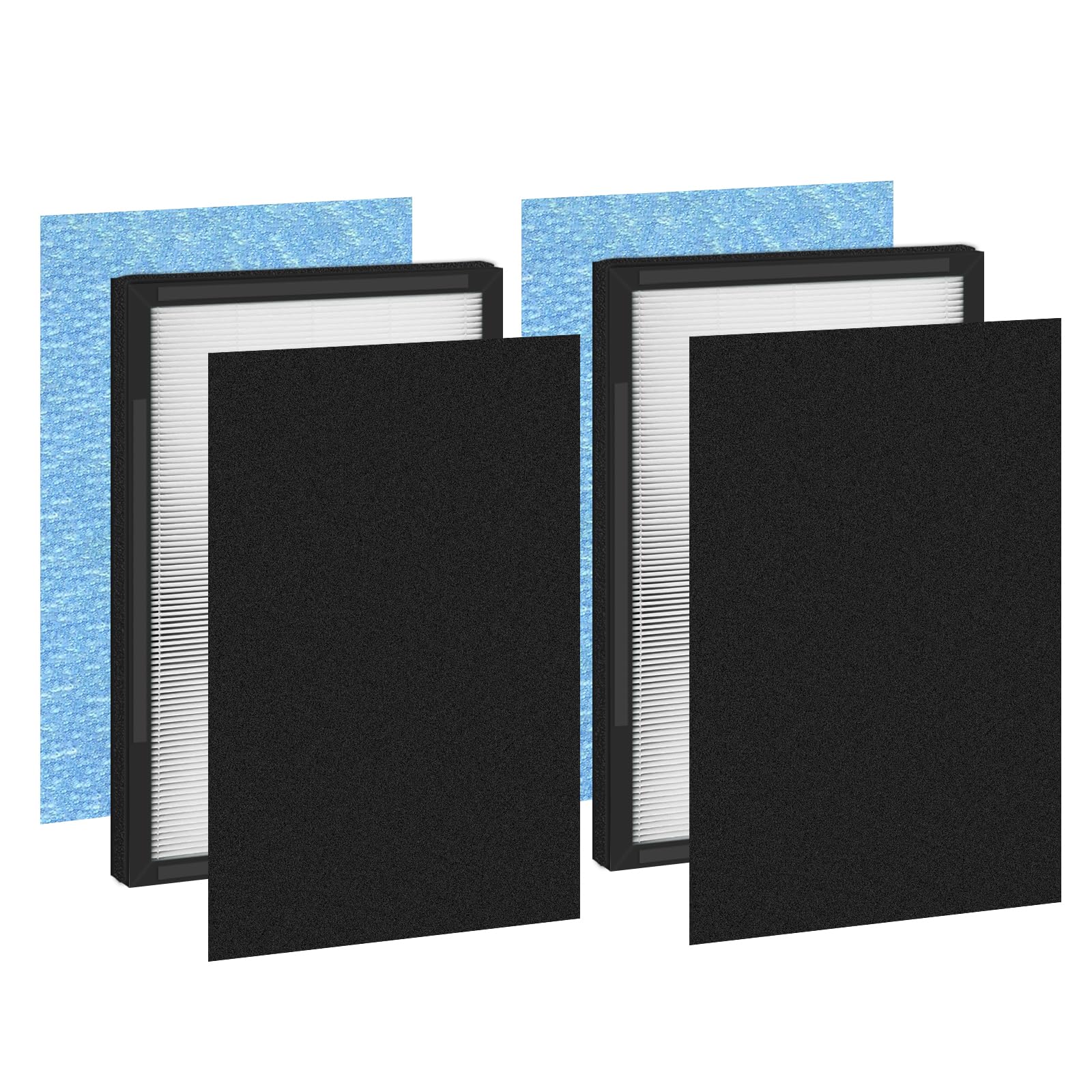 8L HEPA Replacement Filter, 2 Pack Compatible with Okaysou Airmax 8L Air Purifier, 3-in-1 Air Filters with Blue Ultra-Filter, H13 Grade True HEPA and Carbon Pre-Filter