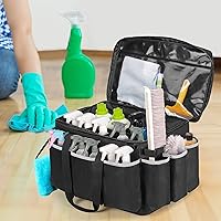 Vista 8 de Extra-Large Cleaning Caddy with EVA Hard Bottom, High Capacity Cleaning Supplies Organizer for Housekeeping & Home Work, Cleaner Tools Tote Bag with