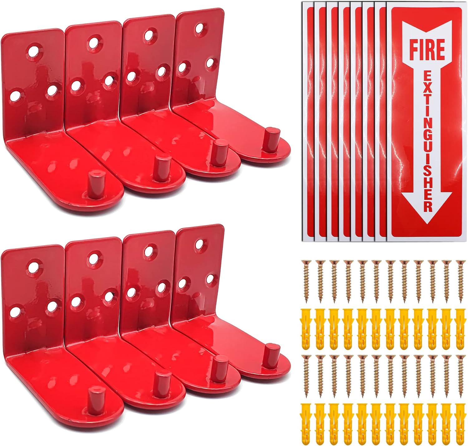 8 Sets Universal Fire Extinguisher Mounting Bracket Set for 540 lb