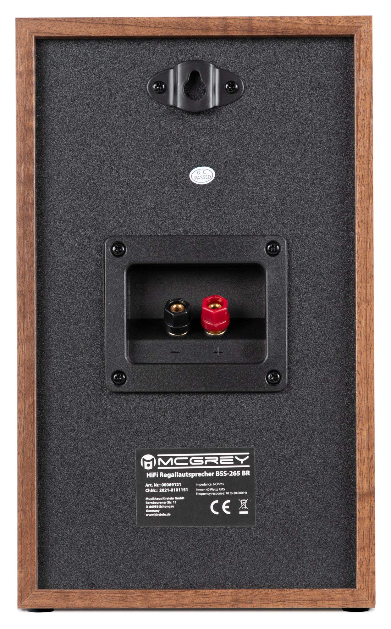 McGrey BSS-265 BR 6,5" Altavoces HiFi de Estantería - 1 Par de Cajas - 40 vatios (RMS) - Sistema de 2 vías - también para Montaje en Pared - marrón