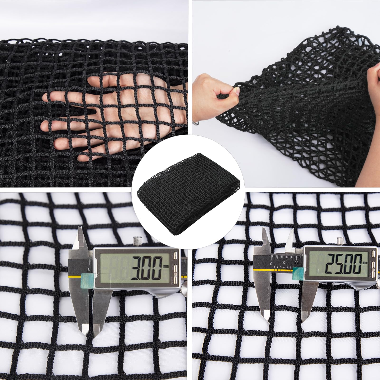 DELLNA Golf Hitting Practice Net 10 * 10Ft – Heavy Duty Golf Net for Backyard Driving Real Golf Balls, Multi-Sport Barrier Net for Baseball, Hockey, Soccer – with Bungee Cords & Zip Ties