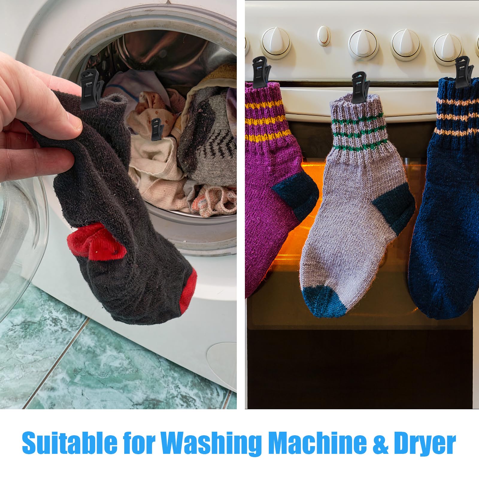 30 Clips à Chaussettes Pour Machine à Laver – Anti-perte, Multicolores, Avec Sac De Rangement