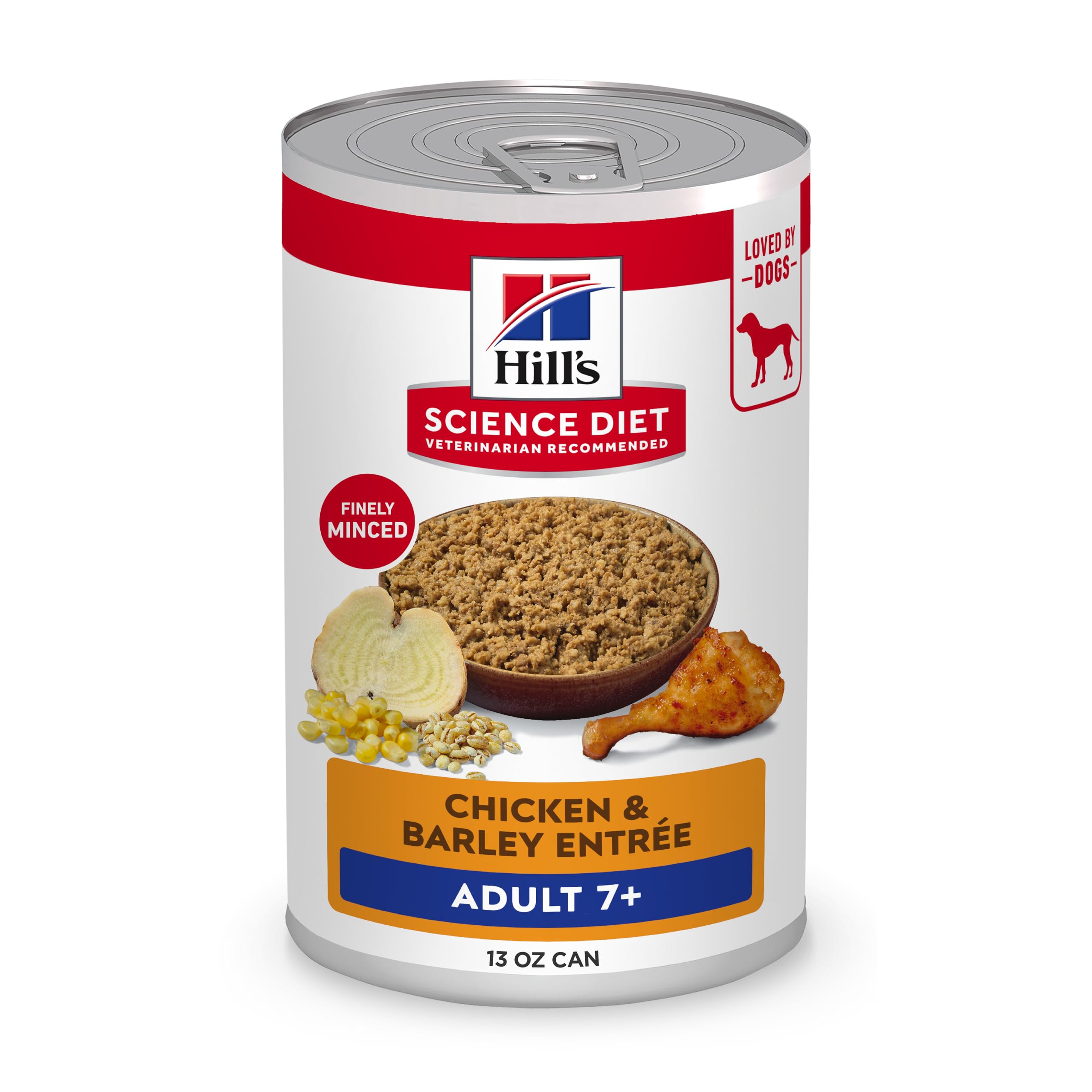 Hill's Science Diet Adult 7+ Entrée Canned Dog Food, Chicken and Barley, 370 g