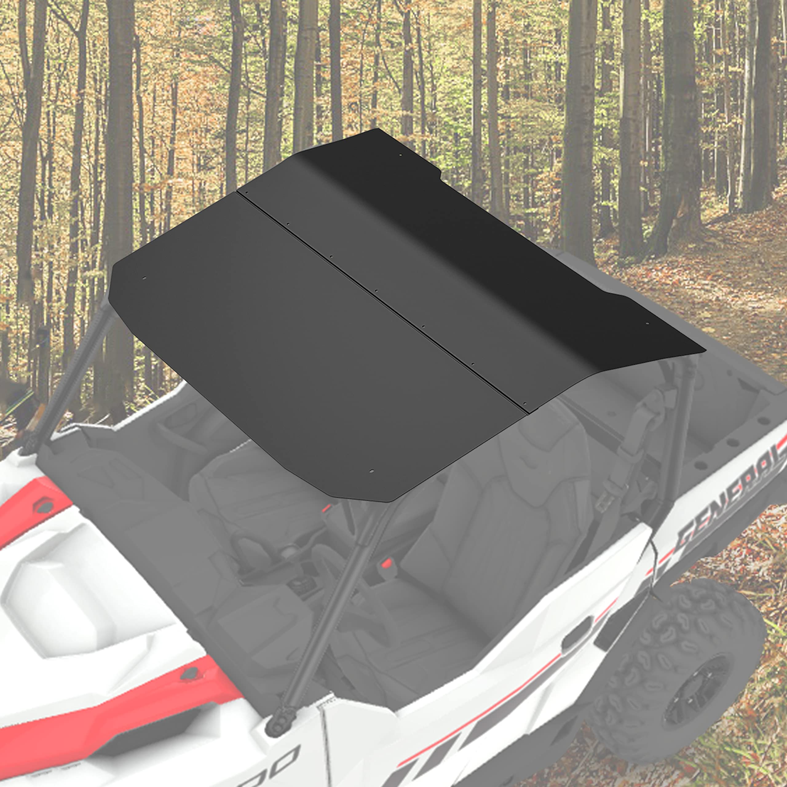 Aluminum Roof Top for General XP 1000, SAUTVS Black Heavy Duty 2-Piece Combined Aluminum Hard Roof 2 Seater Sun Visor Cover for Polaris General 1000 XP 1000 2016-2023 Accessories (Replace #2881105)