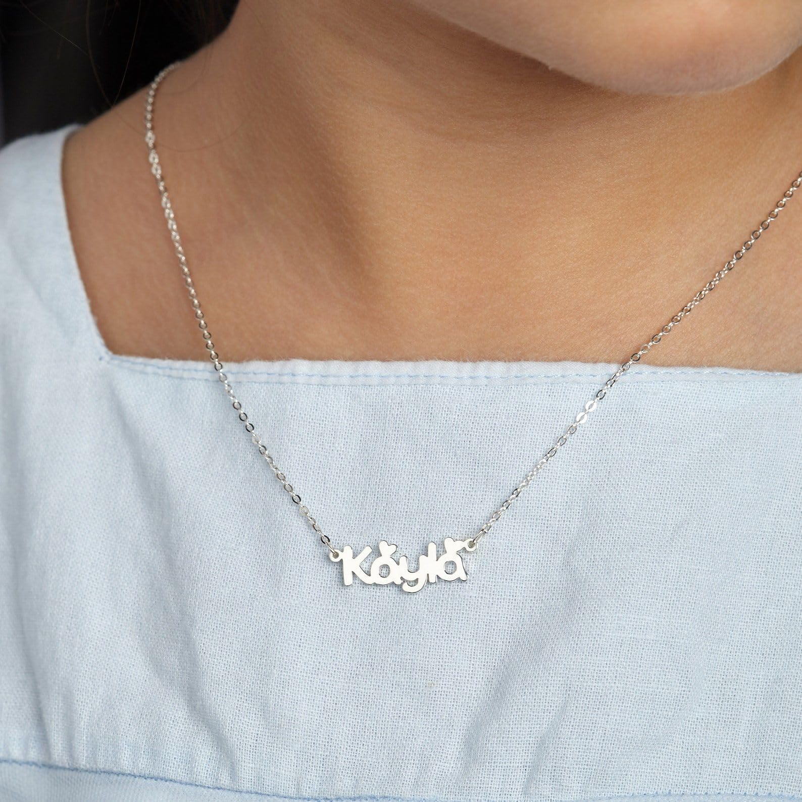 Giovane ragazza gioiello, piccolo ragazza collana, per bambini bebè collana con nome bambino piccolo gioiello per bambini Festa della Mamma Natale compleanno anniversario