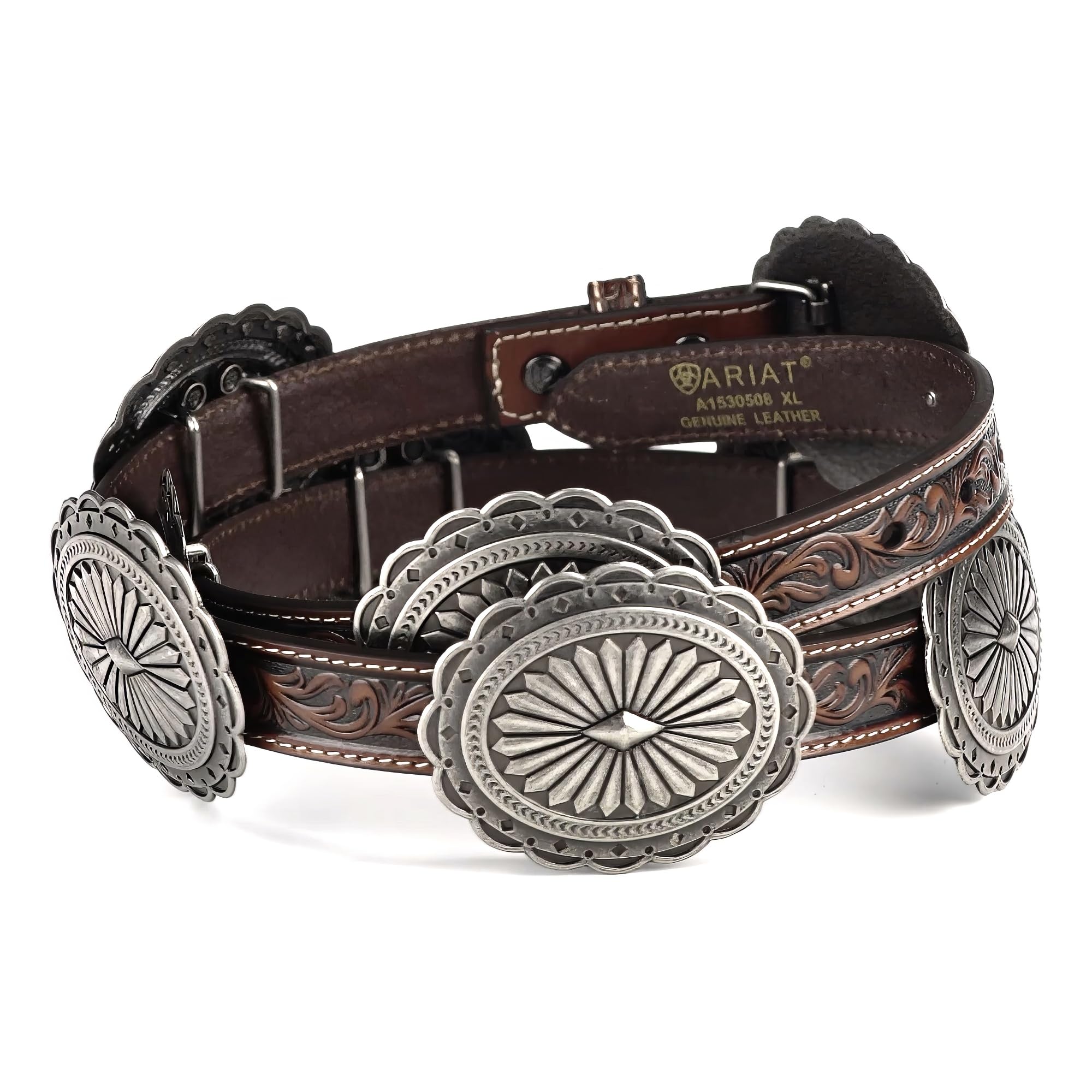 ARIAT Women's Tooled Oval Concho Western Belt