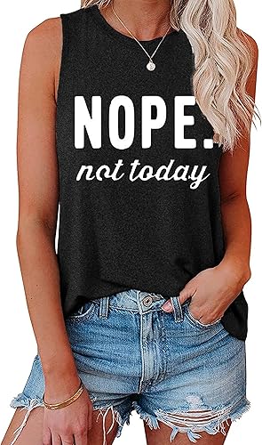 Hount - Camisetas sin mangas para mujer, estilo básico e informal, holgadas, con gráficos, cómodas, para verano