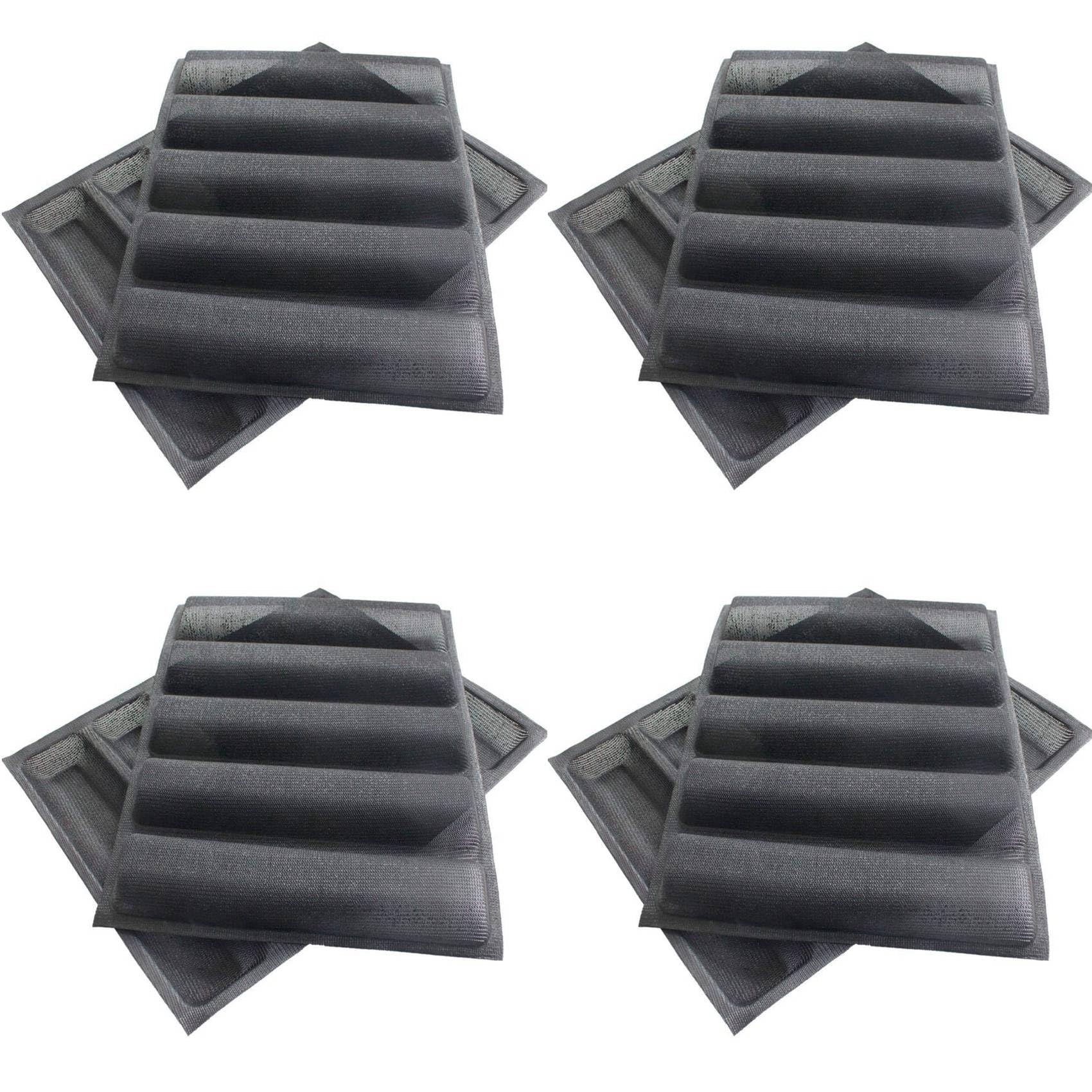 Hndhbfgrt 8Pcs Silicone Perforated Baking Forms Sandwich Mold French Bread Pan Food Mat 5 Loaf Non-Stick Baking Liners
