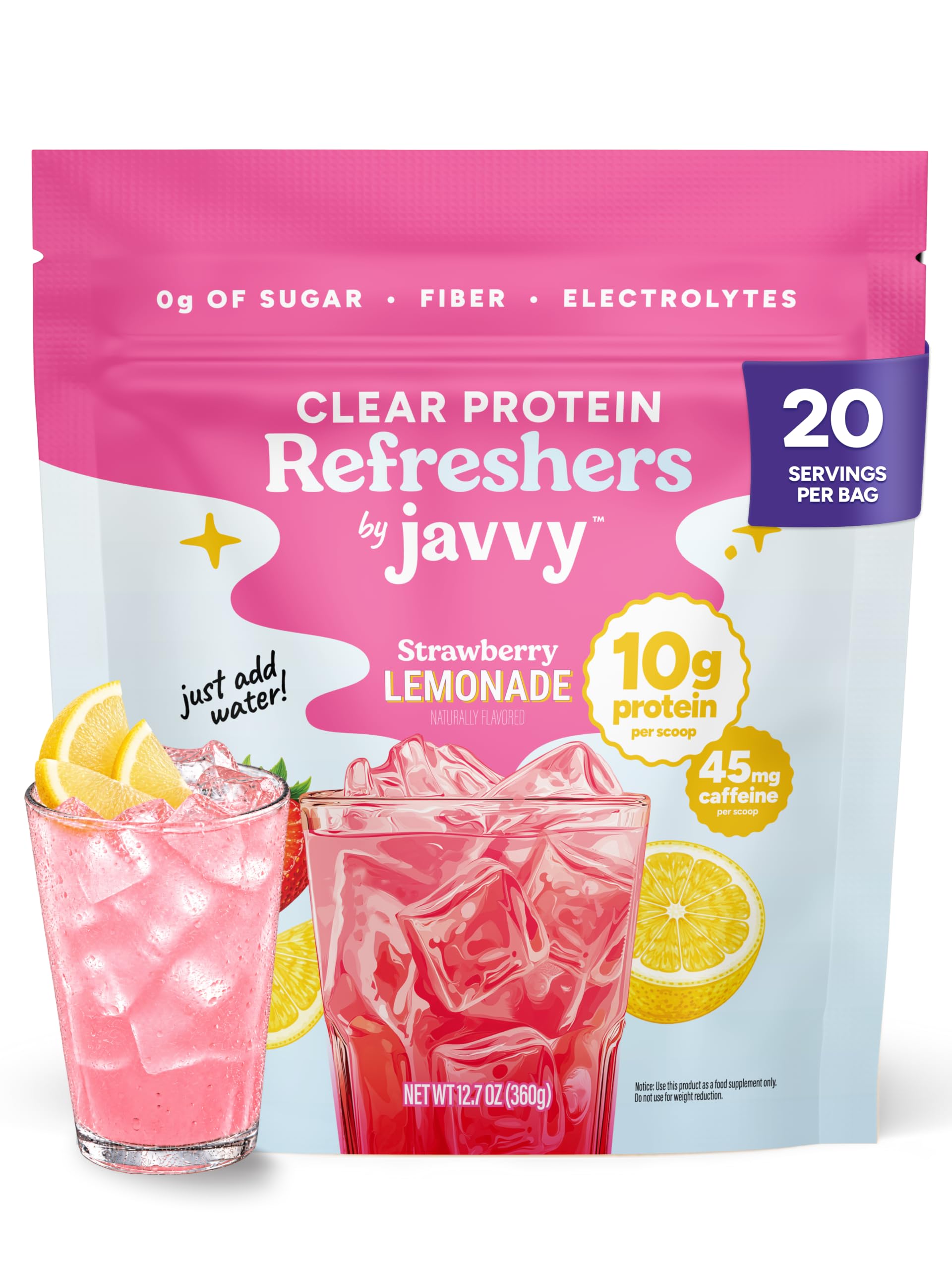 Javvy Clear Protein Powder with Clear Whey Protein, Strawberry Berry Acai — Amazon image 18