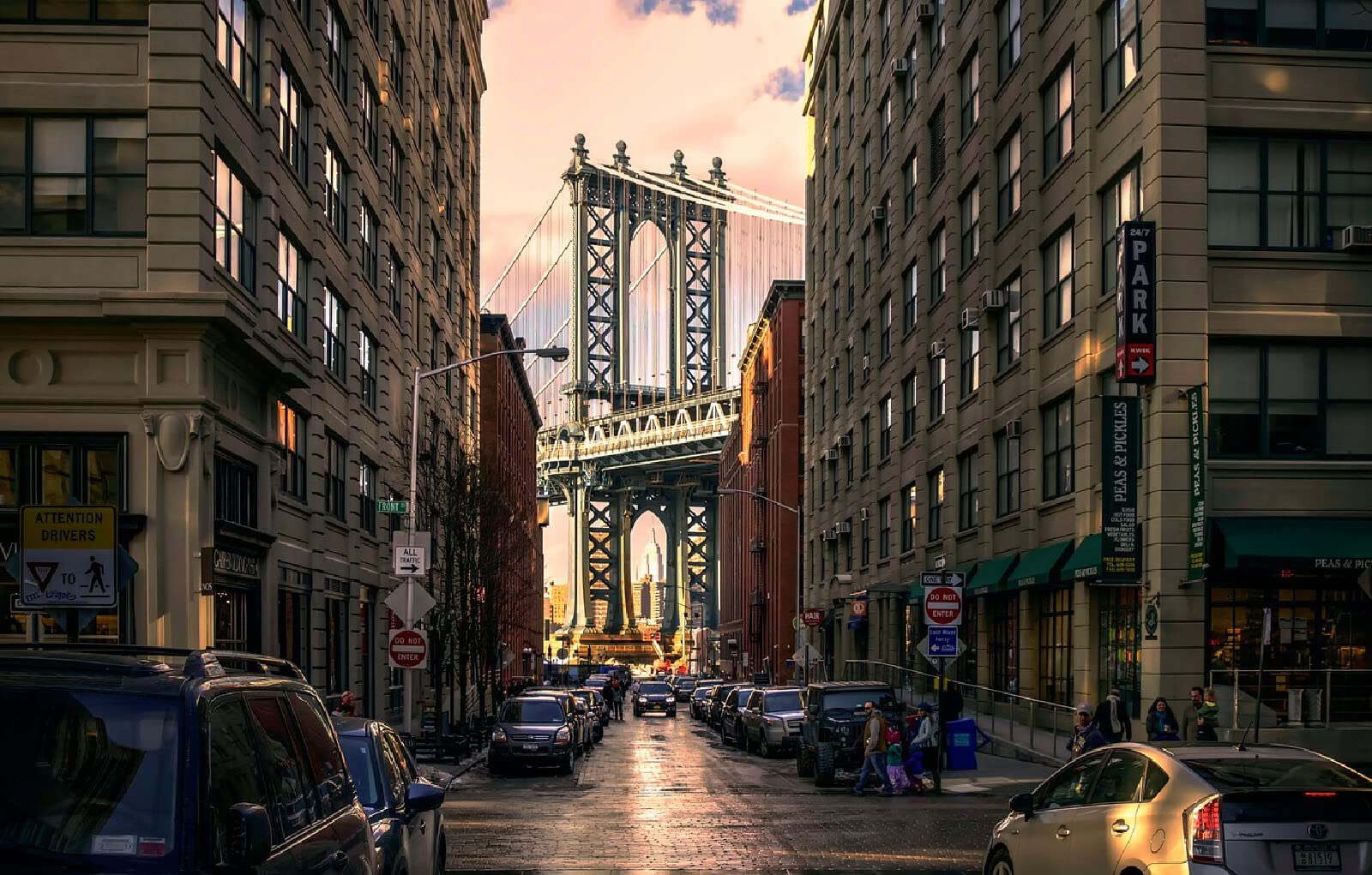 SPJOYSP Paint by Numbers for Adults Gifts for 11 Year Old Girls City Bridge Street Manhattan Bridge Brooklyn Park 16X20 inch