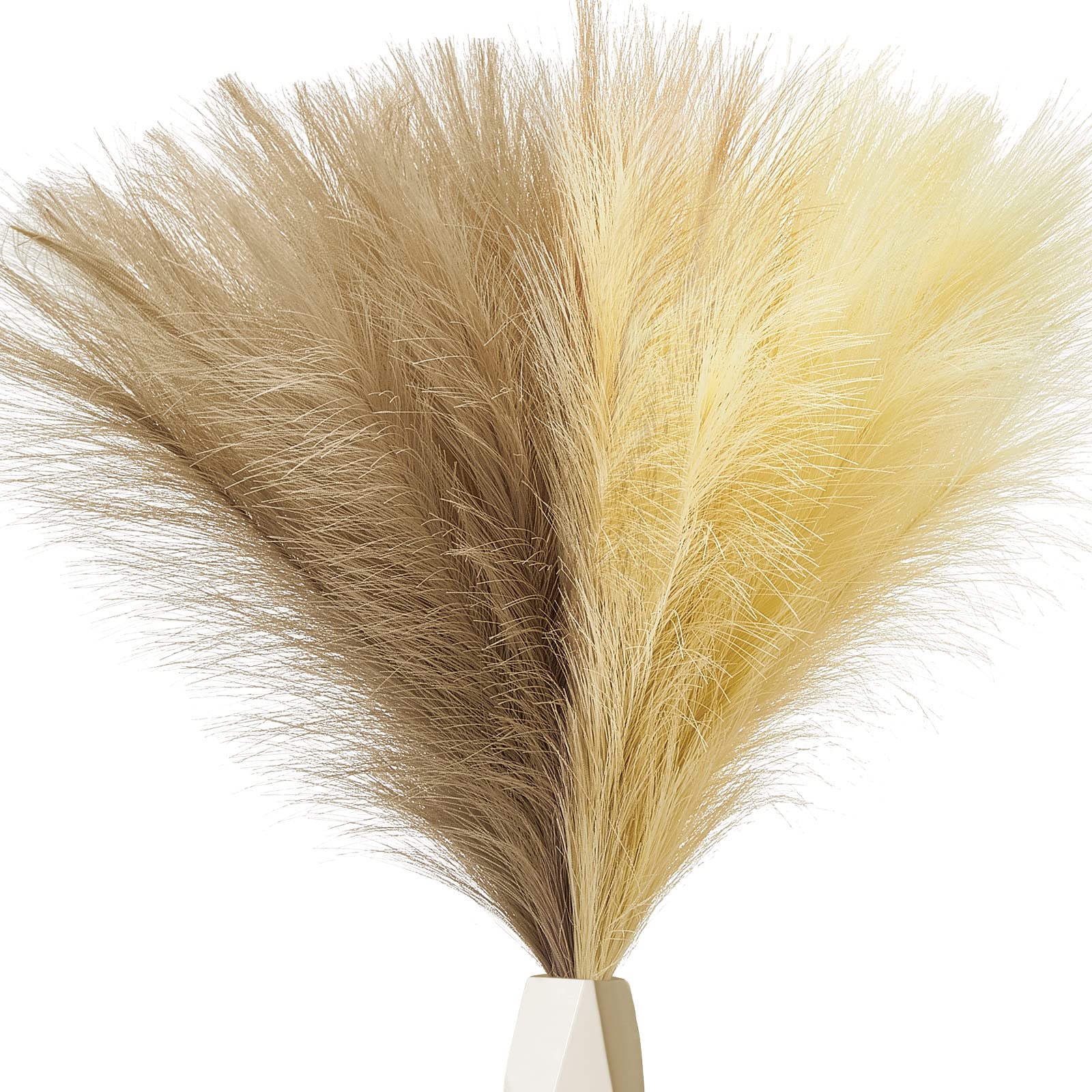 Buy 40 Pieces Pampas Grass Decor Vase Dried 17 Inches Mousy and Beige