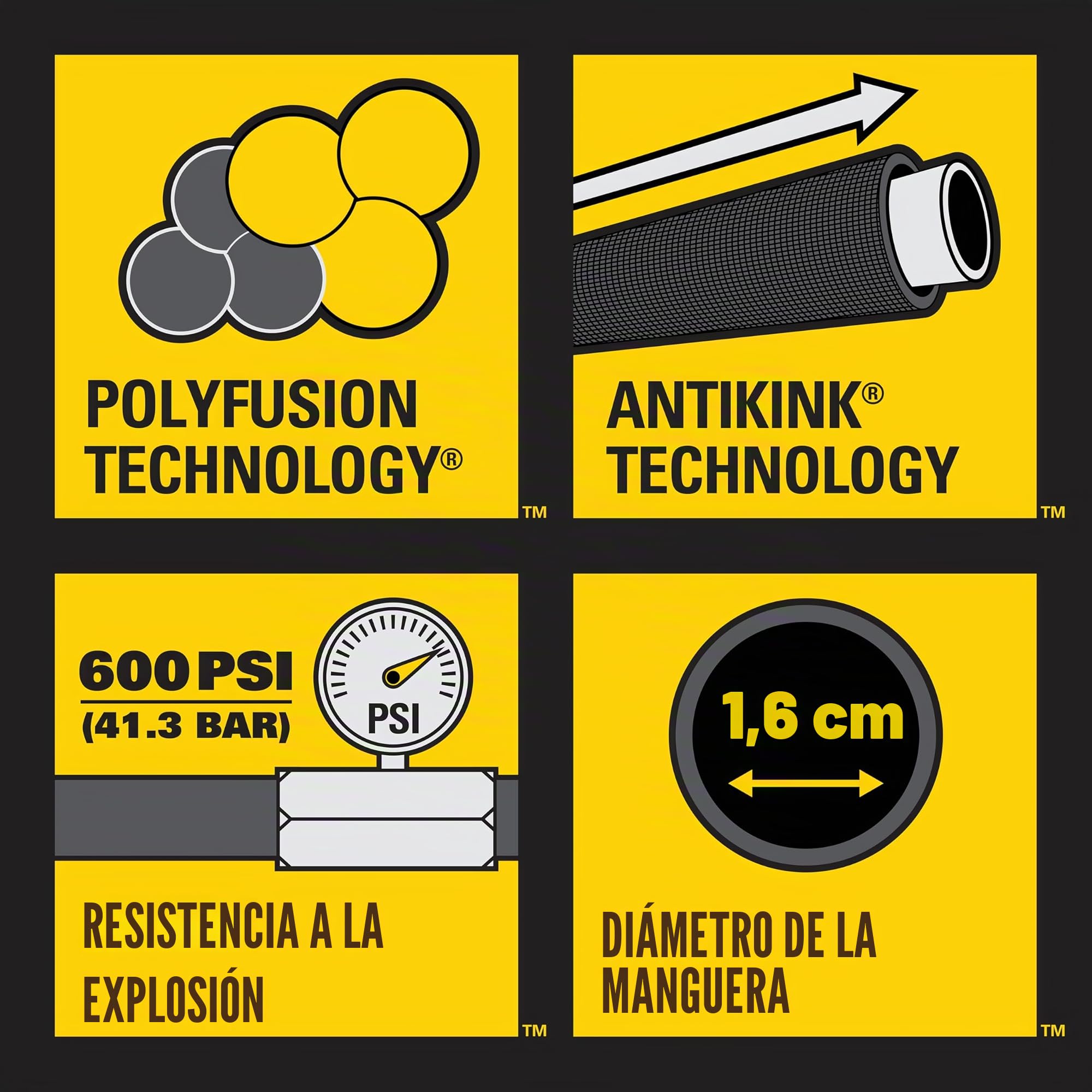 STANLEY BDS918504 Fatmax - Manguera de tela con acoplamiento giratorio de riego, 50 pies x 5/8 pulgadas, gris, 50 pies