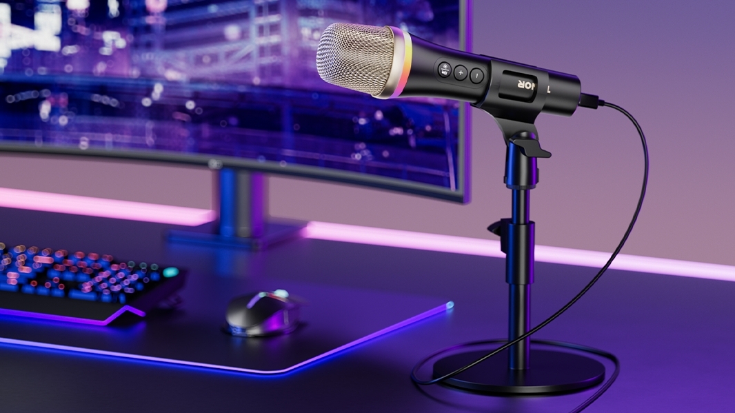●Mic-C Vibrant RGB lighting USB/Type C dynamic microphone for PC.