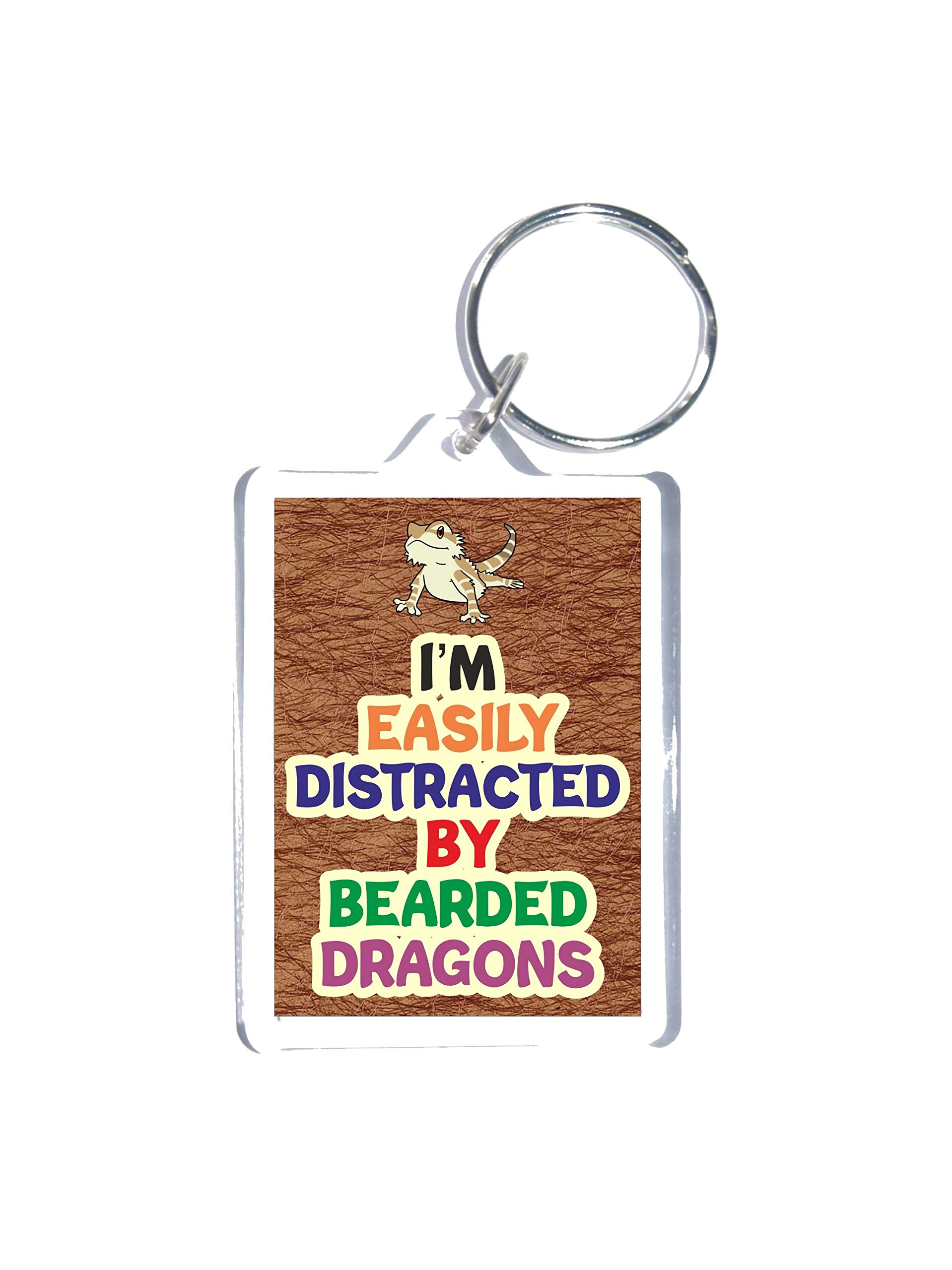 Fun Animal Lover Gift – I'm Easily Distracted By Bearded Dragons - Novelty Keyring