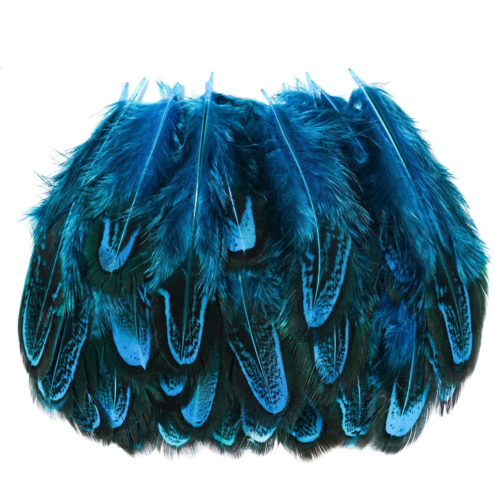 Topbuti 200 Pcs Natural Pheasant Plumage Feathers 2-3 Inches Plumage Feathers for DIY Crafts Sewing Clothing Decorating Home Wedding Holiday Halloween Party Centerpieces Accessories (Blue)
