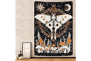 Krelymics Moth Tapestry: Embrace the Mysticism of Sun and Moon