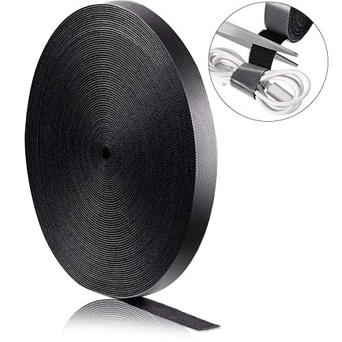 Miniatura 5 de WILLBOND Cinta de sujeción de 34 pulgadas x 90 pies, cinta de nailon de sujeción reutilizable, gancho de doble cara, correas de gancho y bucle de