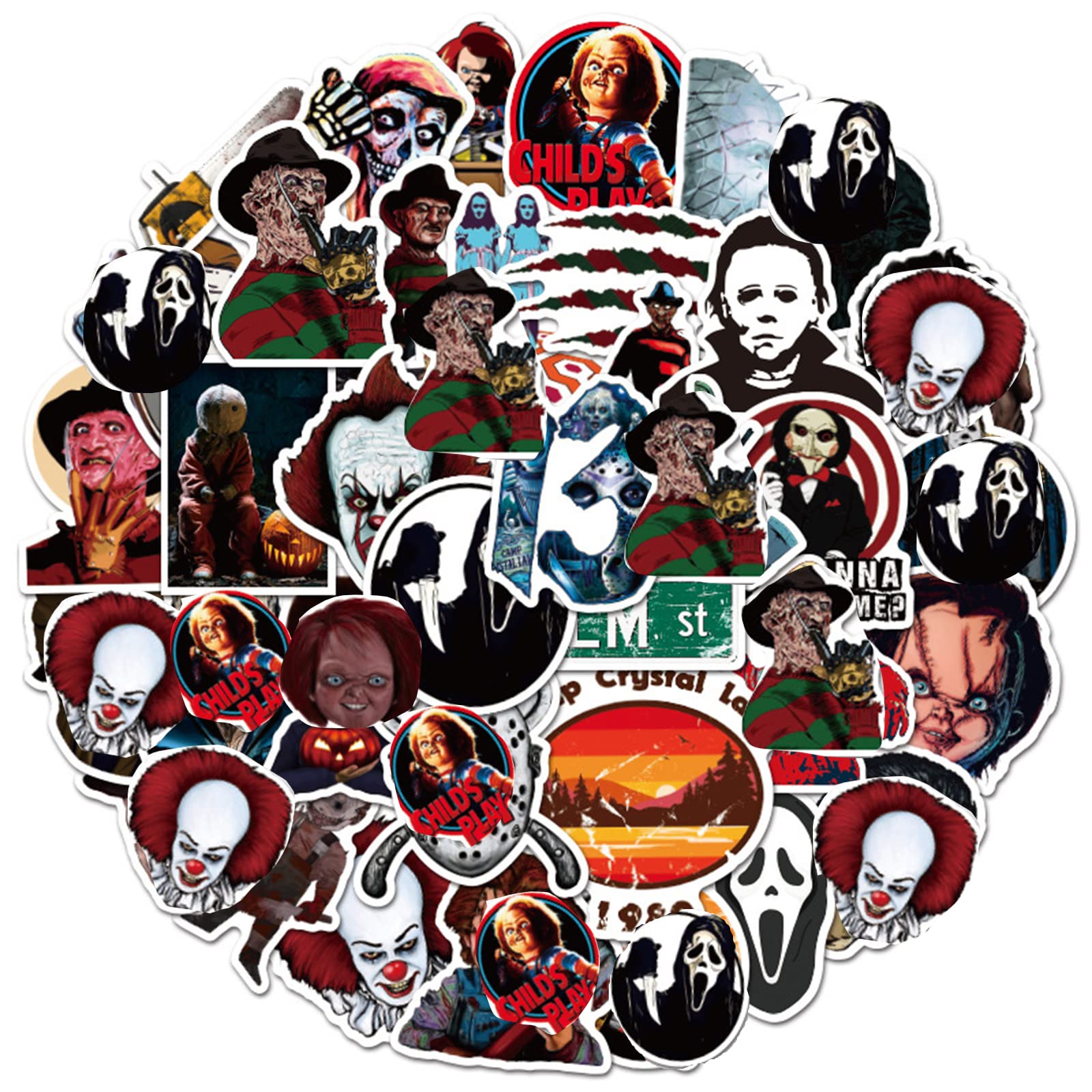 100 Adesivi Horror E Thriller - Decorazioni Halloween Per Laptop, Valigie E Pareti - Foto 6