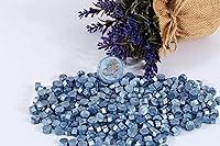 Vista 6 de Yoption Juego de 360 cuentas de cera de sellado azul para sello de cera con velas y cuchara de fusión