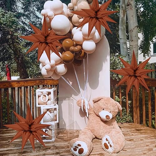 Vista 65 de ZAKVOOR 60 globos con forma de estrella, 12 puntas de aluminio, decoración de fiesta, globos para Navidad, Año Nuevo, graduación, cumpleaños (dorado)