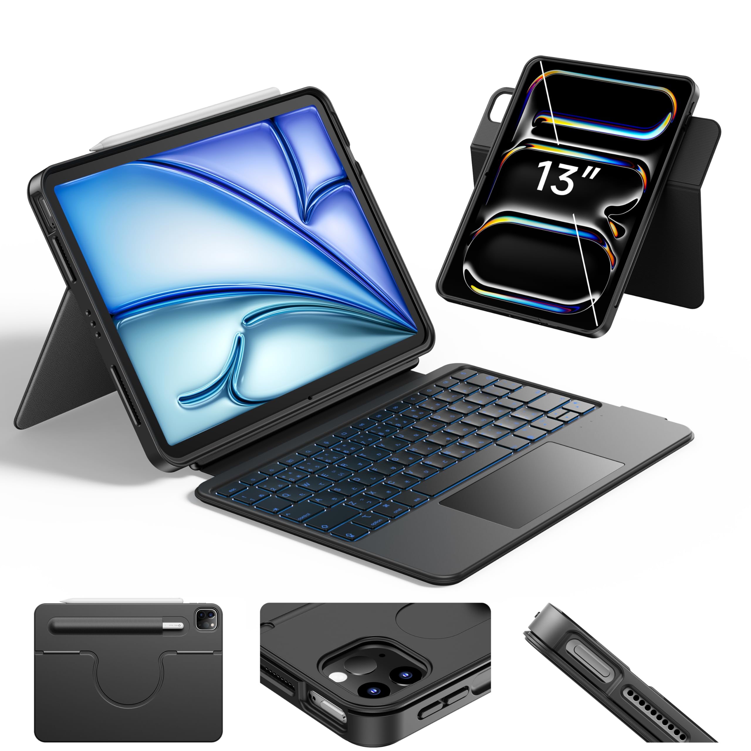 Amazon.co.jp: HOU iPad キーボード付きケース for iPad Air (M3) 13 