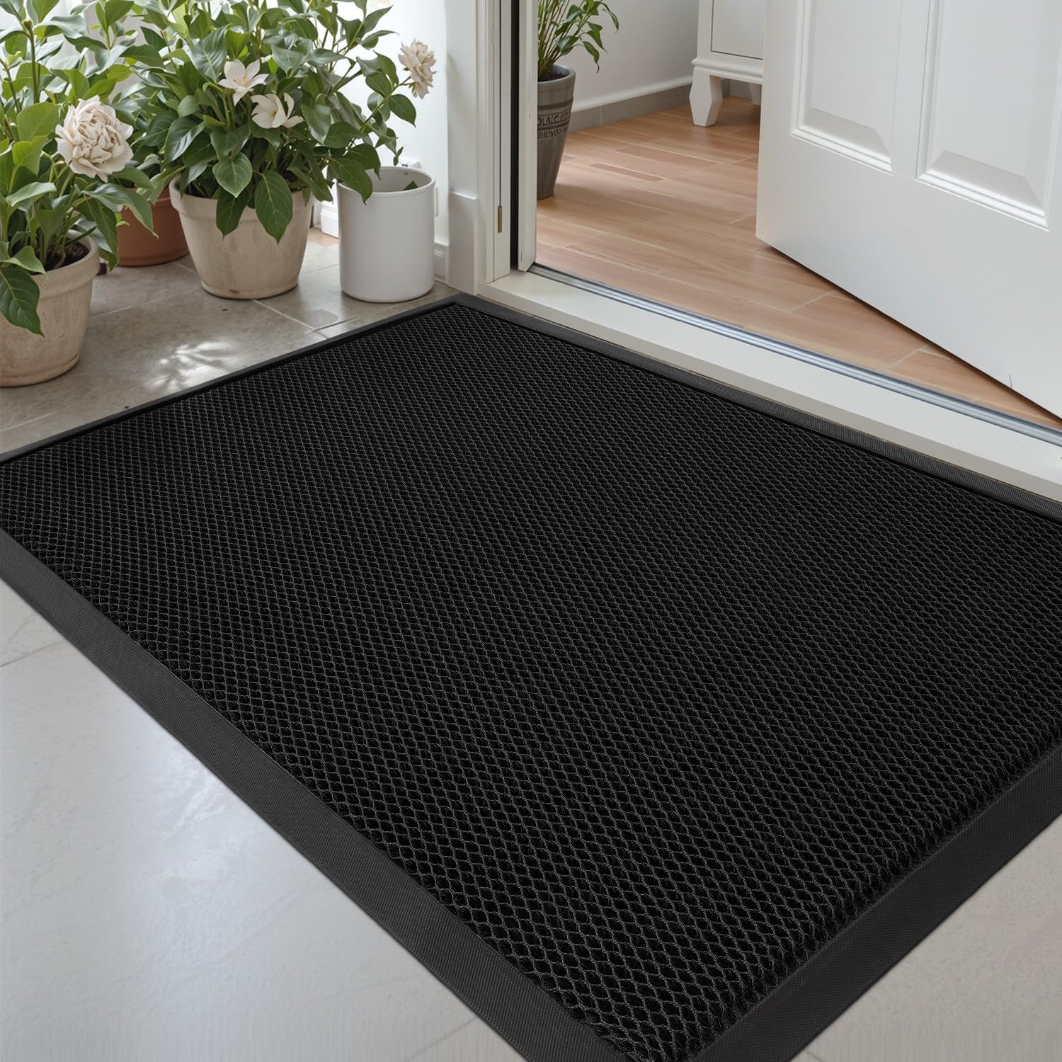 DEXI Door Mat 43 x 76 cm, Non-slip Dirt Trapper Doormats Outside